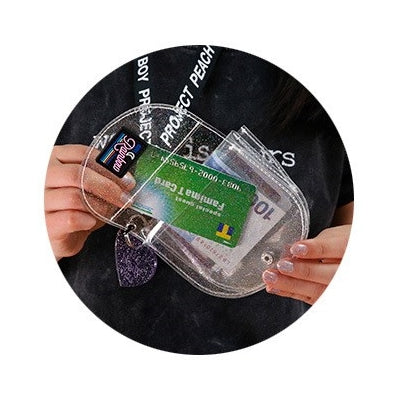 Secret Sparkle Jelly [White] Semi Circle Transparent Wallet By Milkjoy
