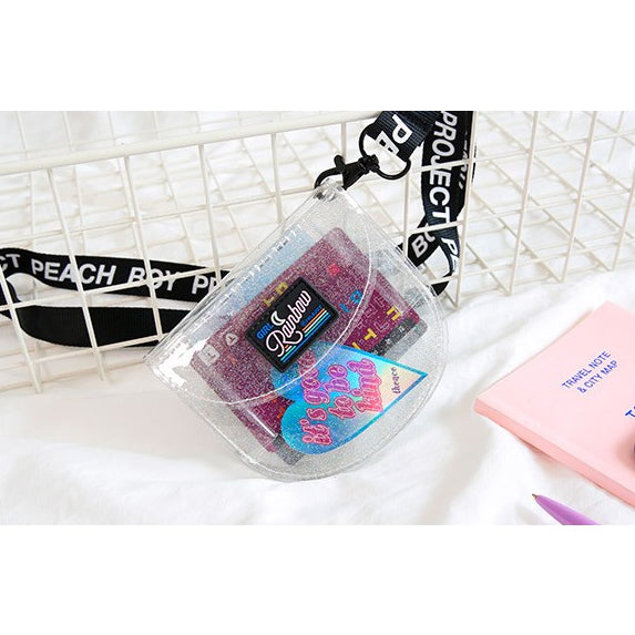Secret Sparkle Jelly [White] Semi Circle Transparent Wallet By Milkjoy