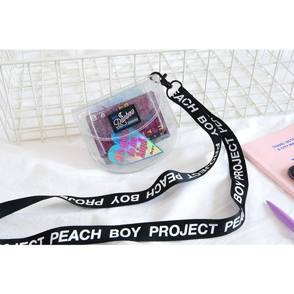 Secret Sparkle Jelly [White] Semi Circle Transparent Wallet By Milkjoy