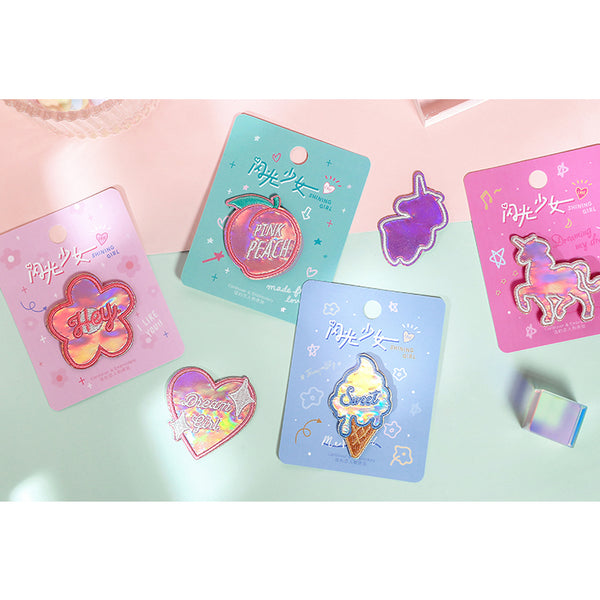 Shining Girl [Unicorn] Embroidered Sticker & Iron-On Patch