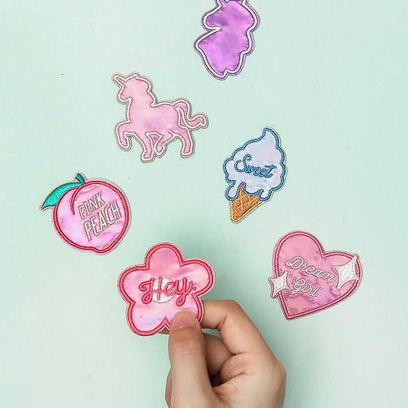 Shining Girl [Unicorn] Embroidered Sticker & Iron-On Patch