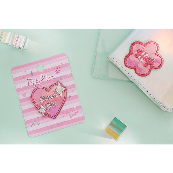 Shining Girl [Hey Flower] Embroidered Sticker & Iron-On Patch