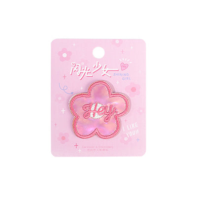 Shining Girl Hey Flower Embroidered Sticker Patch
