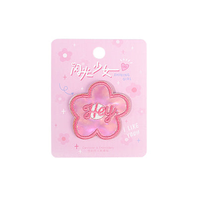 Shining Girl Hey Flower Embroidered Sticker Patch