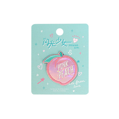 Shining Girl Pink Peach Embroidered Sticker Patch