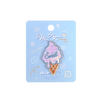Shining Girl Sweet Ice Cream Embroidered Sticker Patch
