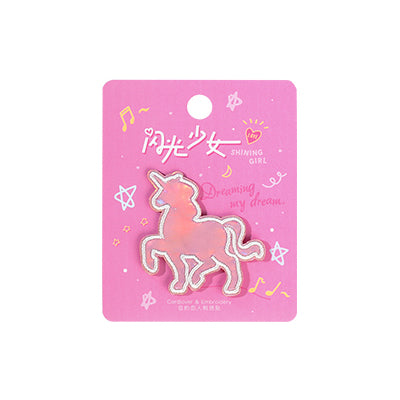 Shining Girl Unicorn Embroidered Sticker Patch