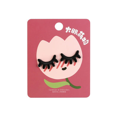 Wink Eye Shy Shy Embroidered Sticker & Iron-On Patch