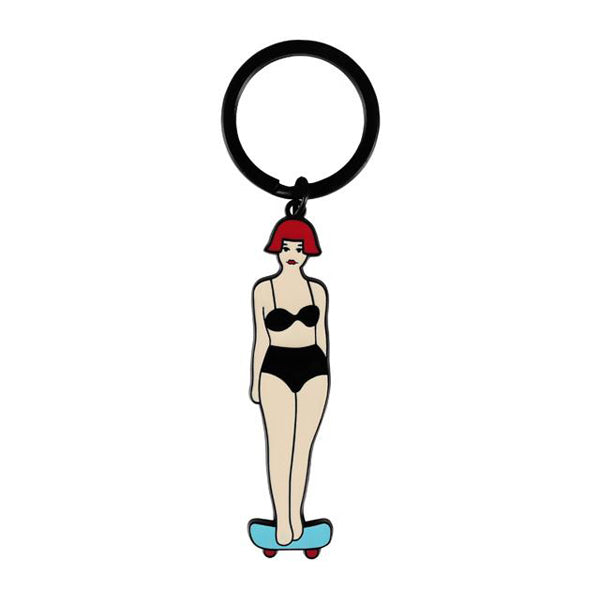 Sports Skateboard Girl Key Chain By YIZI STORE