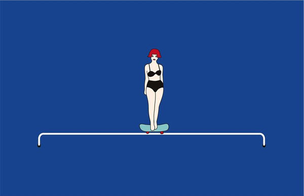 Sports Skateboard Girl Key Chain By YIZI STORE
