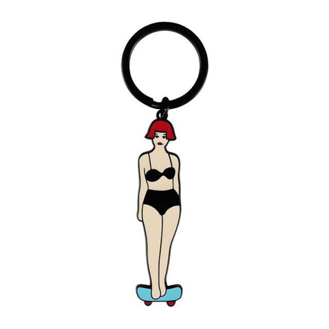 Sports Skateboard Girl Key Chain By YIZI STORE