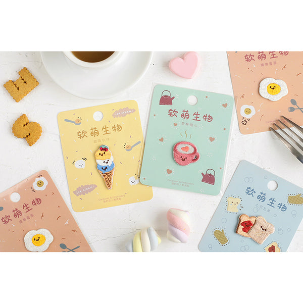 Smiley Food [Jam Toast] Embroidered Sticker Patch