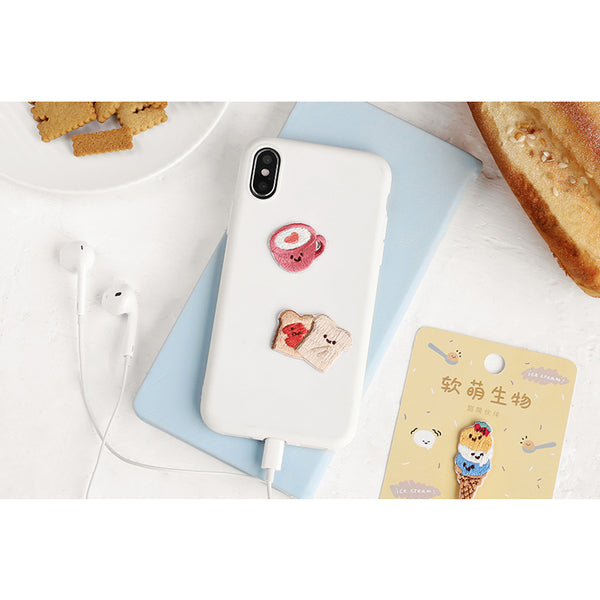 Smiley Food [Jam Toast] Embroidered Sticker Patch