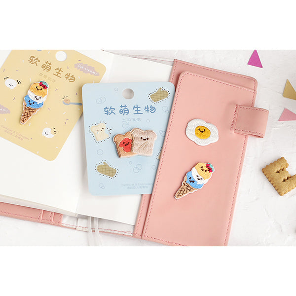 Smiley Food [Jam Toast] Embroidered Sticker Patch
