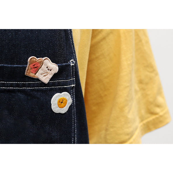 Smiley Food [Jam Toast] Embroidered Sticker Patch