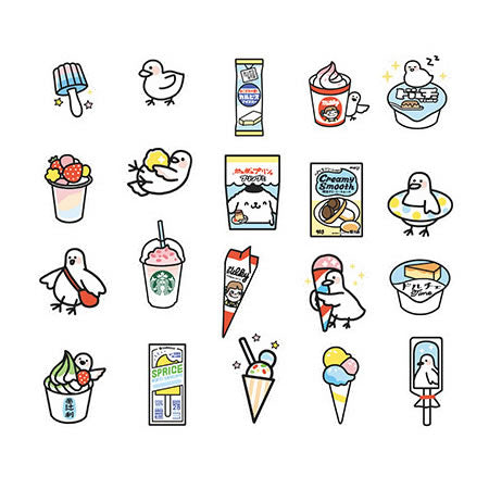 Snack Party [Duck Ice Cream Shop] Stickers Pack