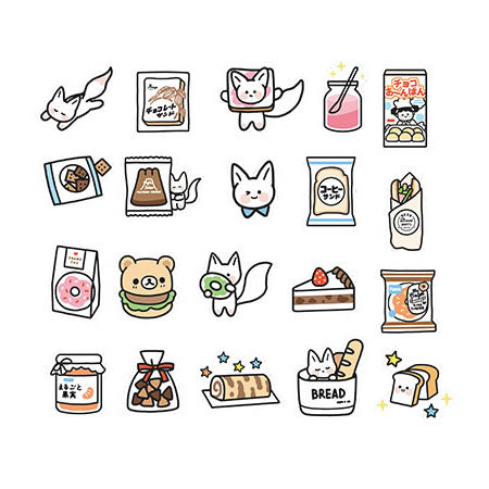 Snack Party [Fox Bread Shop] Stickers Pack