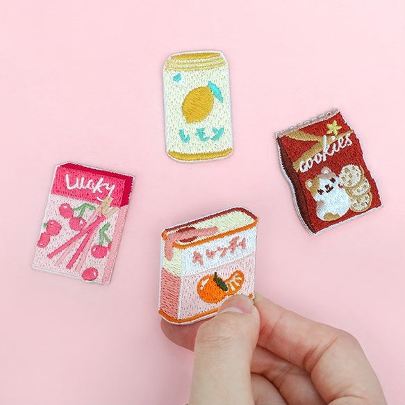 Snacks [Orange Candy] Embroidered Sticker Patch