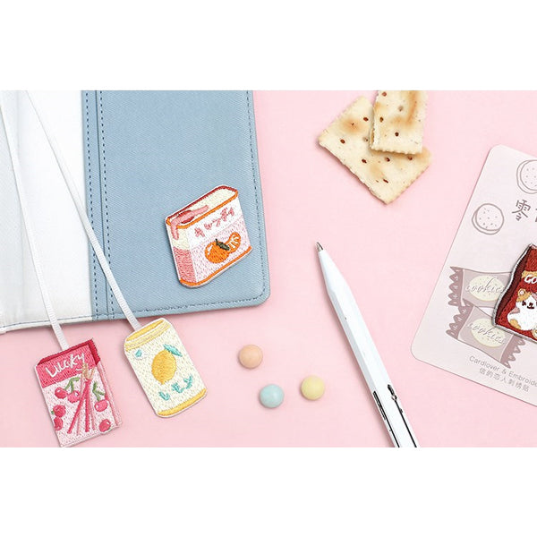 Snacks [Lemon Soda] Embroidered Sticker & Iron-On Patch