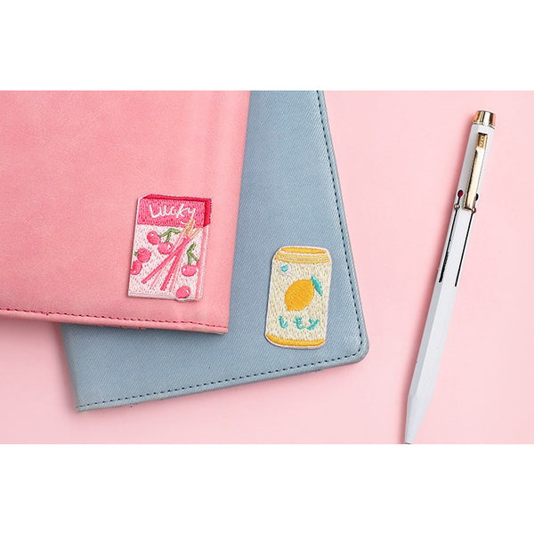 Snacks [Lemon Soda] Embroidered Sticker & Iron-On Patch