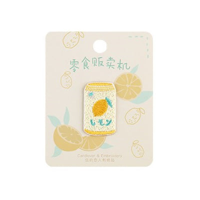 Snacks Lemon Soda Embroidered Sticker Patch