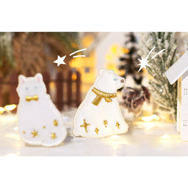Snowy Night [Cat] Embroidered Sticker & Iron-On Patch