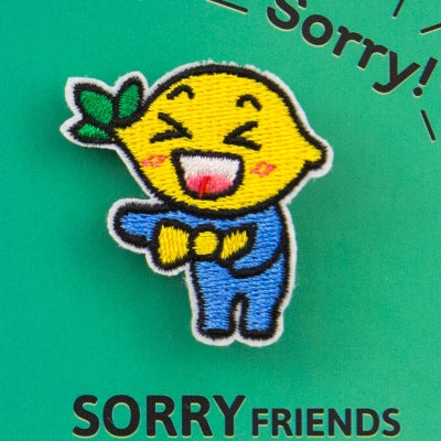Sorry Friends Lemon Embroidery Brooch By Bentoy