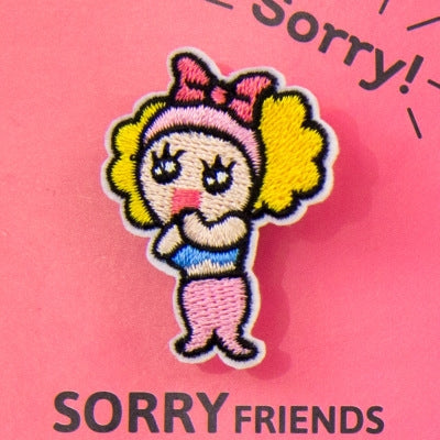 Sorry Friends Embroidery Brooch Mermaid By Bentoy