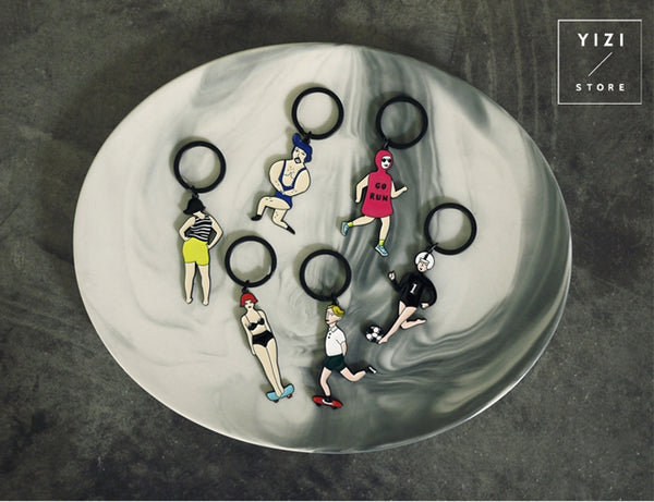 Sports [Skateboard Girl] Key Chain By YIZI STORE