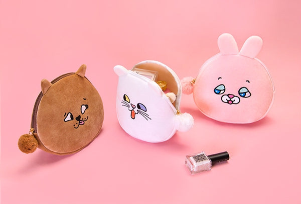 Squint Eyes [Pink Rabbit] Animal Pouch By Bentoy