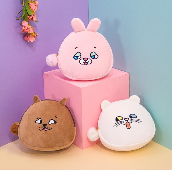 Squint Eyes [Pink Rabbit] Animal Pouch By Bentoy