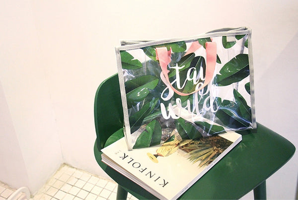 Transparent [Stay Wild] Beach Bag By U-Pick