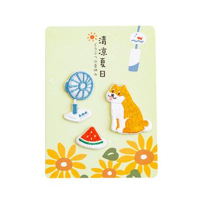 Summer Animal [Shiba Inu Fan] Embroidered Sticker Patch