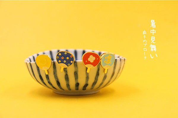 Summer Fan [Dots] Enamel Pin By U-Pick