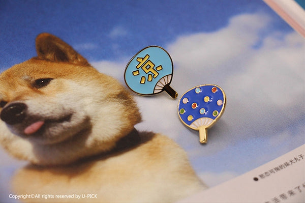 Summer Fan [Dots] Enamel Pin By U-Pick