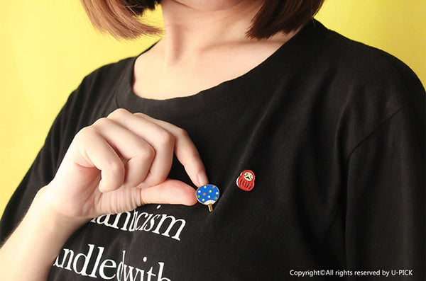 Summer Fan [Dots] Enamel Pin By U-Pick