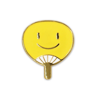 Summer Fan Smiley Face Enamel Pin By U-Pick