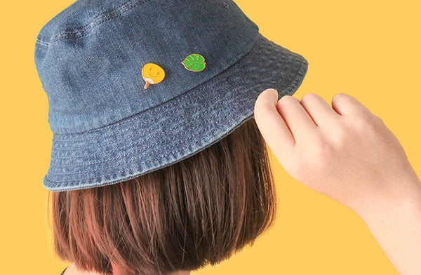 Summer Fan Smiley Face Enamel Pin By U-Pick