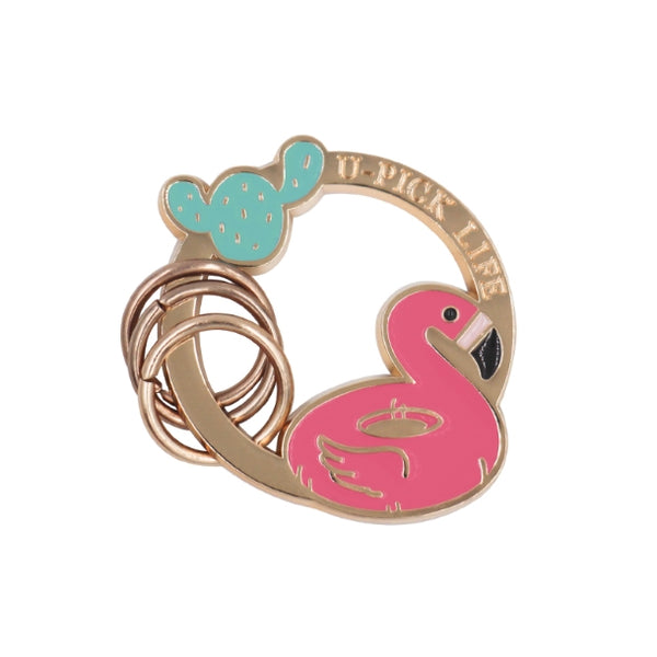 Summer Friends Holiday Key Chain By U-Pick Flamingo Cactus