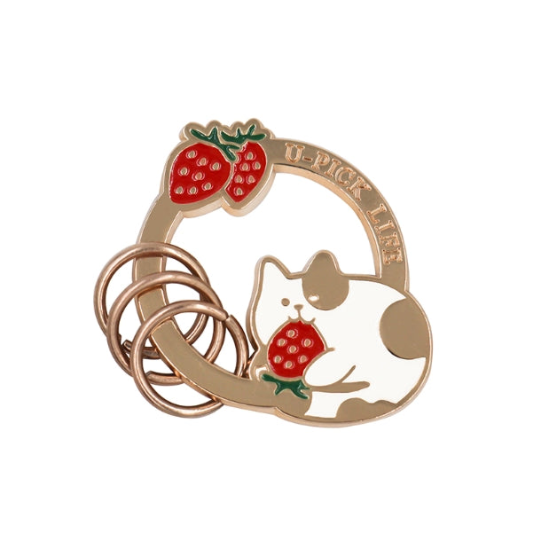 Summer Friends Cat Strawberry Key Chain By U-Pick