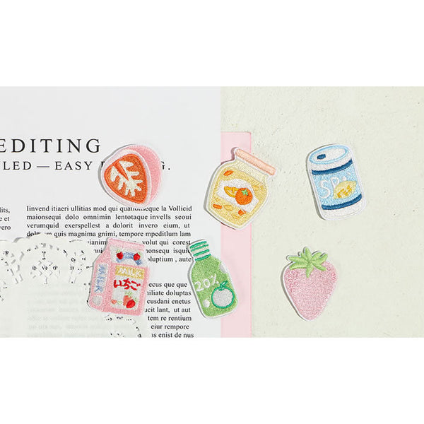 Summer Soda [Strawberry Milk] Embroidered Sticker Patch