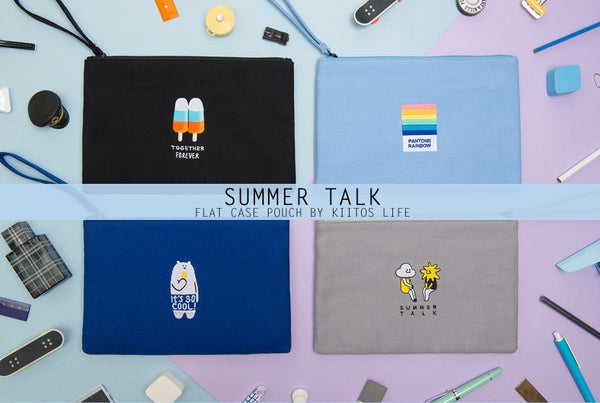 Summer Talk [Polar Bear] Flat Case By Kiitos Life