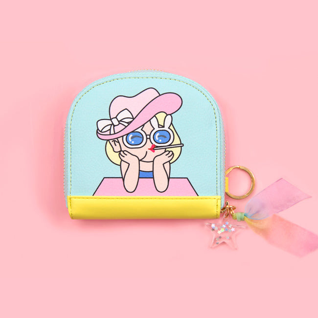 Half Moon Sunglass Girl Card Pouch By Bentoy
