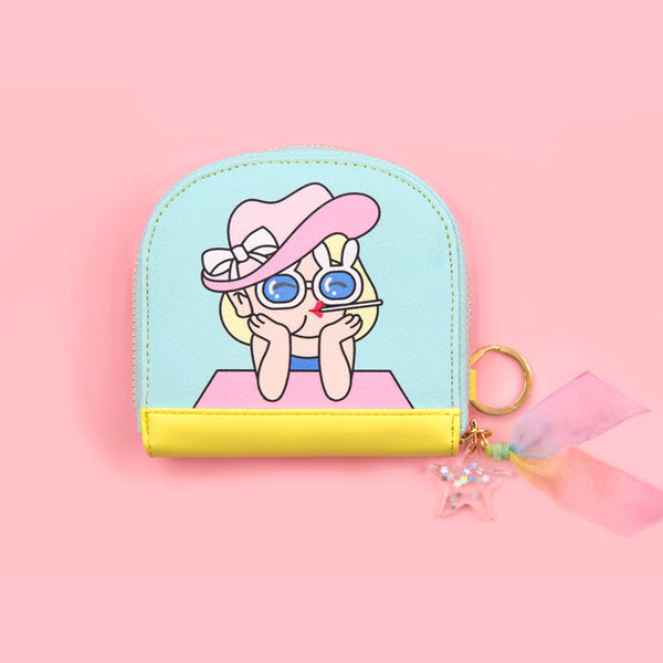 Half Moon Sunglass Girl Card Pouch By Bentoy