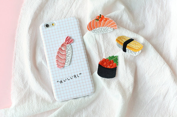 Sushi Embroidered Sticker Iron-On Patch