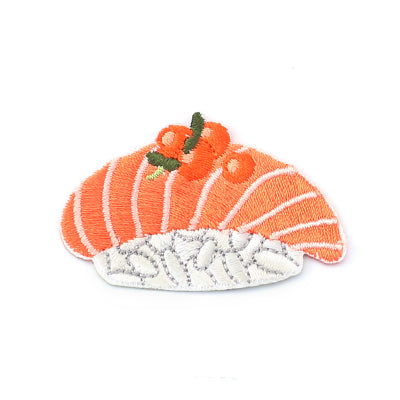 Sushi [Salmon Nigiri] Embroidered Sticker & Iron-On Patch
