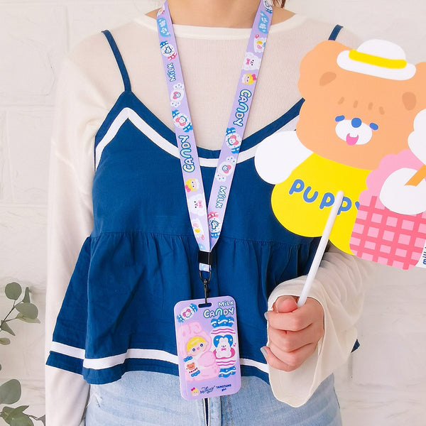 Sweet Girl [Rabbit Milk Candy] Lanyard Card Holder By Milkjoy