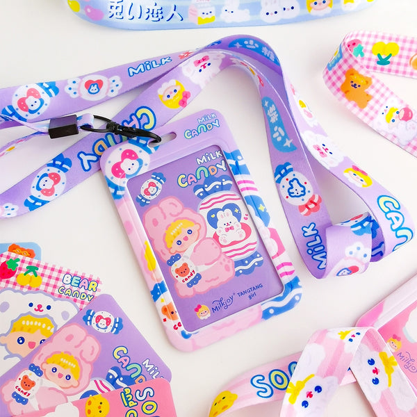 Sweet Girl [Rabbit Milk Candy] Lanyard Card Holder By Milkjoy