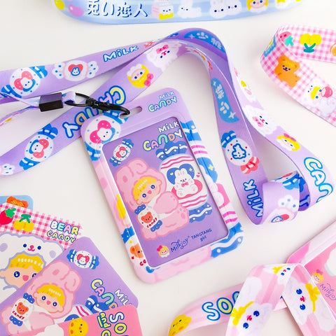 Sweet Girl [Rabbit Milk Candy] Lanyard Card Holder By Milkjoy