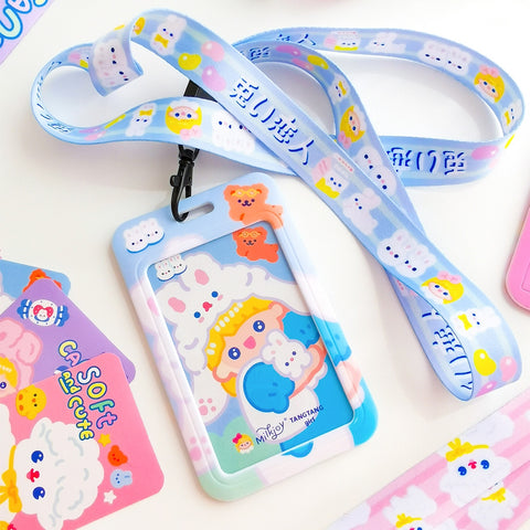 Sweet Girl [White Rabbit] Lanyard Card Holder By Milkjoy